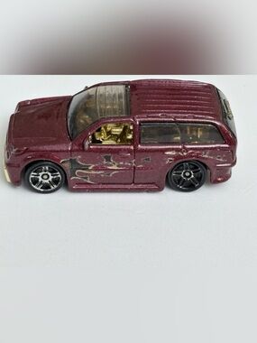 Hot Wheels Boom Box Metallic Maroon w/ Gold Flames, 2003 First Edition Malaysia